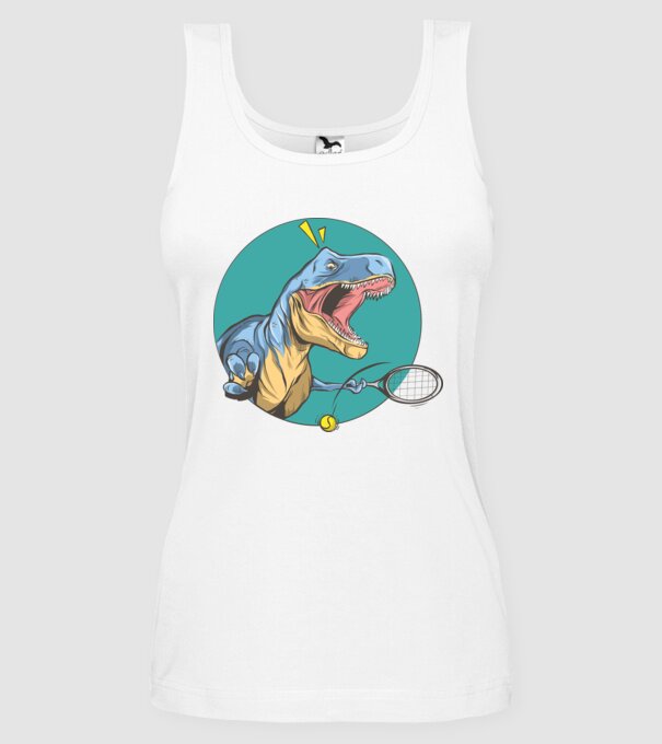 Dinozaur T-rex Tenis model alb pe tricou