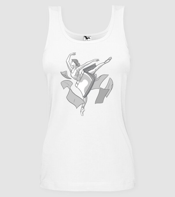 Balerină dansatoare model alb pe tricou