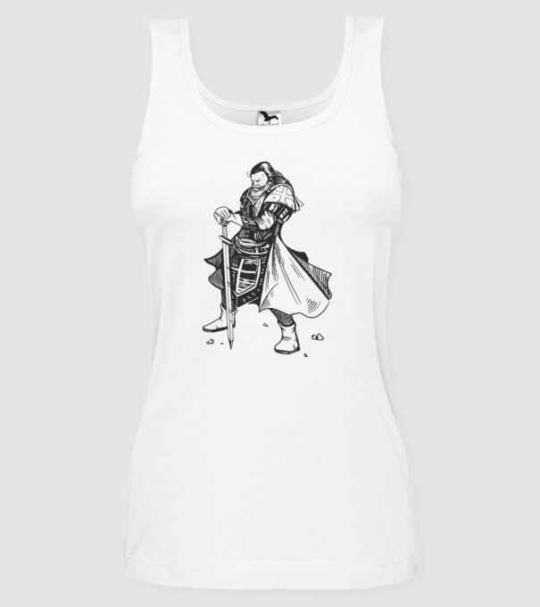 Cavaler Templier model alb pe tricou