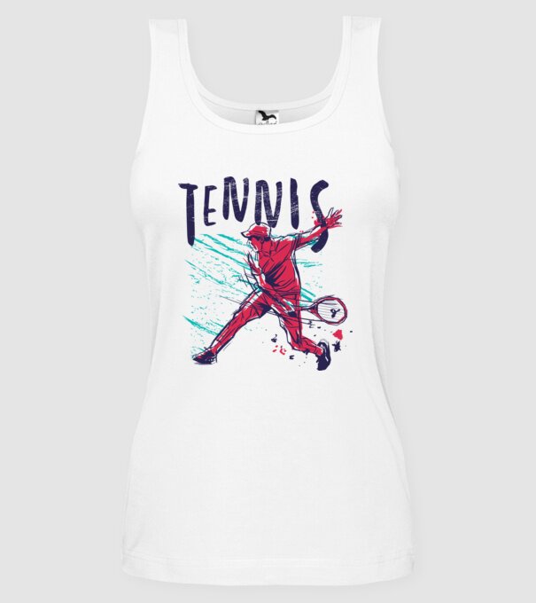 Tennis model alb pe tricou