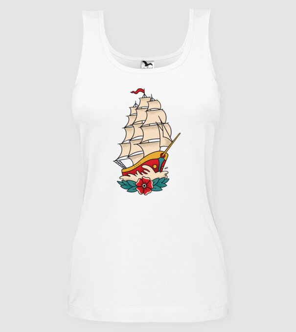 Vapor Tatuaj model alb pe tricou