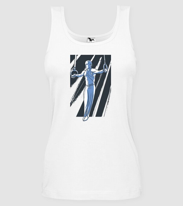 Inel de gimnastică tricou Gimnastică model alb pe tricou