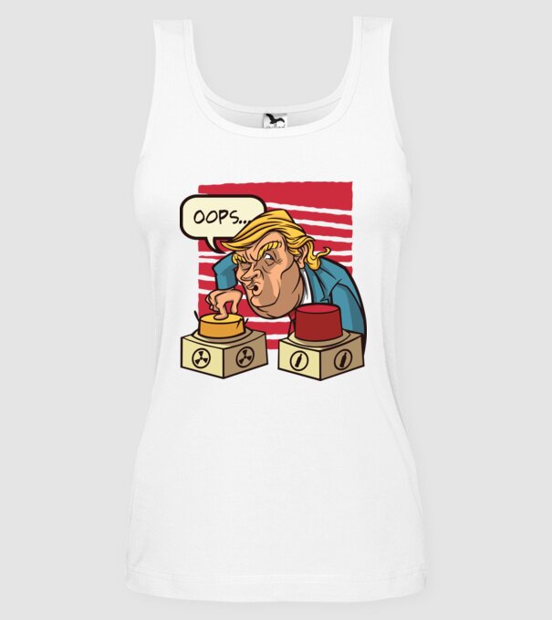 Trump Bombă nucleară model alb pe tricou
