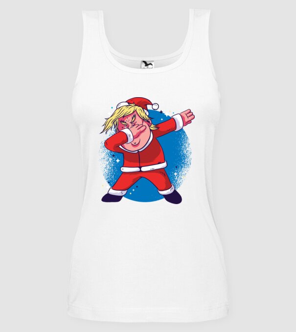 Trump Moș Crăciun dans DAB model alb pe tricou
