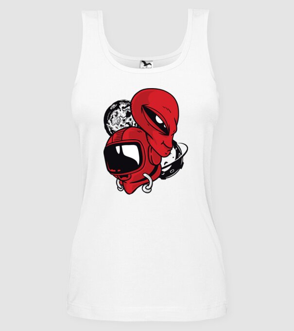 OZN Astronaut model alb pe tricou