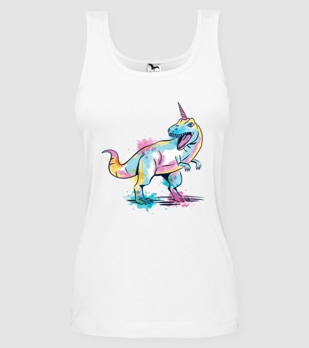 Unicornsaurus - Dinozaur Unicorn model alb pe tricou