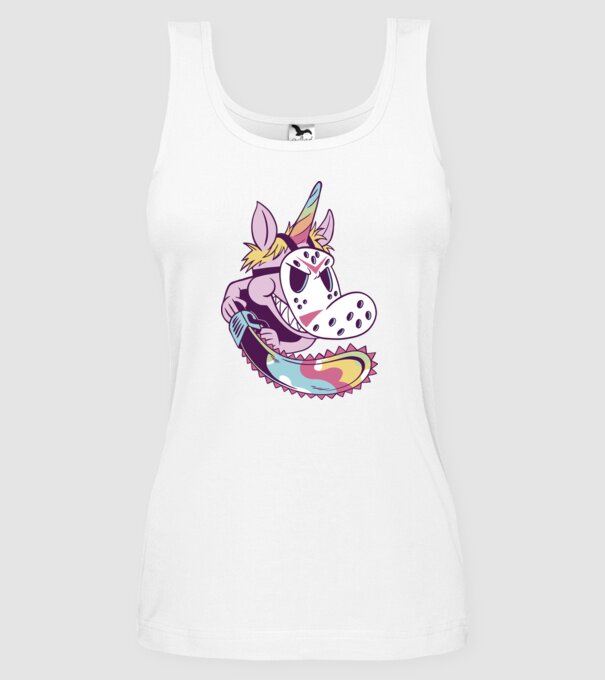 Unicorn Mască Jason Halloween model alb pe tricou