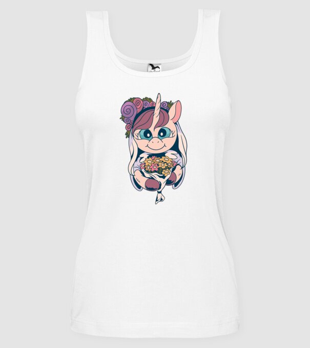 Unicorn Mireasă model alb pe tricou