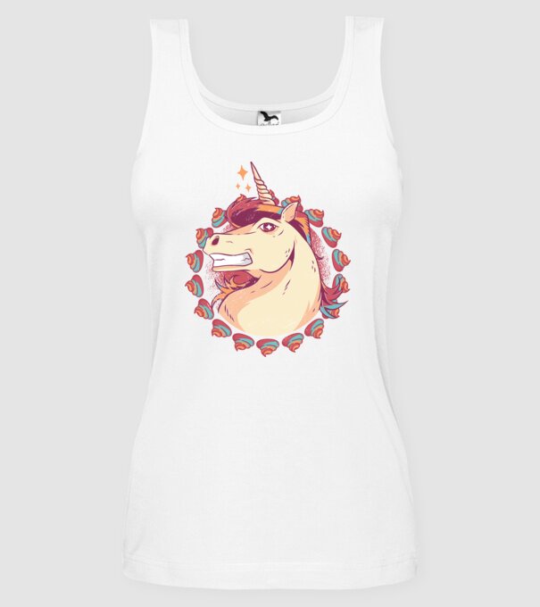 Unicorn Mullet model alb pe tricou