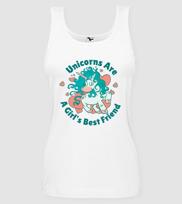 Unicornii sunt cei mai buni prieteni ai fetelor model alb pe tricou