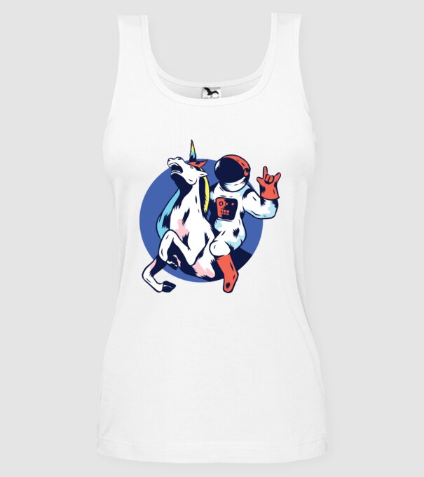 Unicorn Astronaut model alb pe tricou