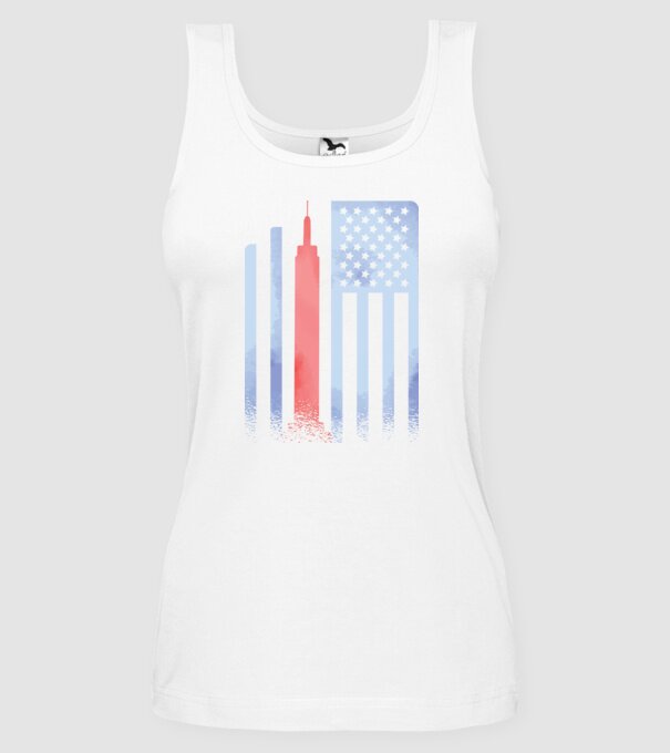 Usa Empire State Building model alb pe tricou