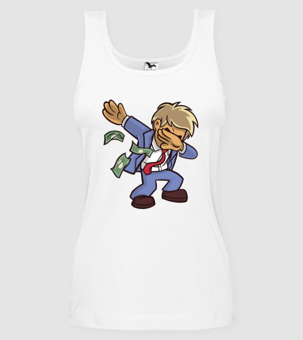 Om de afaceri DAB model alb pe tricou