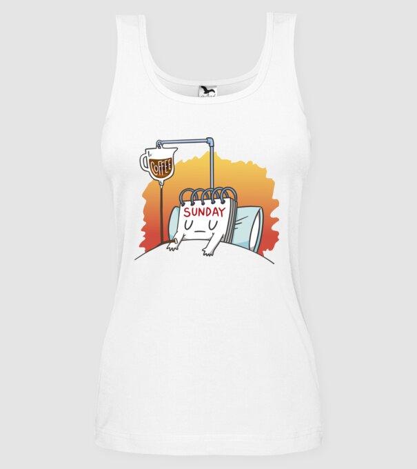 Oboseala de duminică model alb pe tricou
