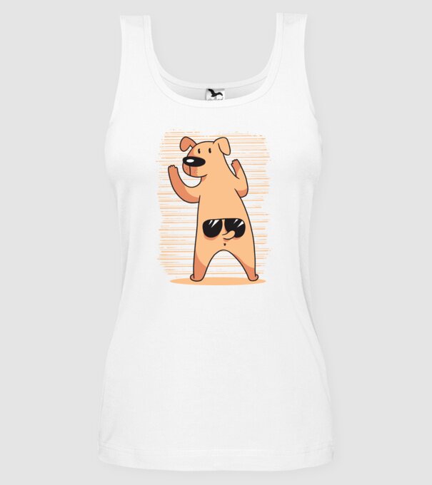 Tricou cu Câine amuzant model alb pe tricou