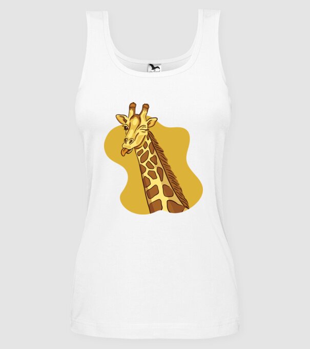 Girafă amuzantă model alb pe tricou