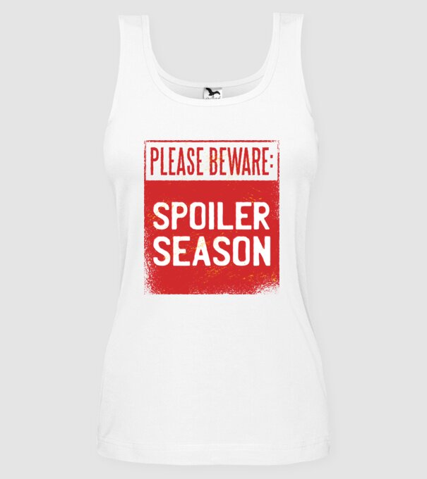 Atenție! Pericol de spoiler model alb pe tricou