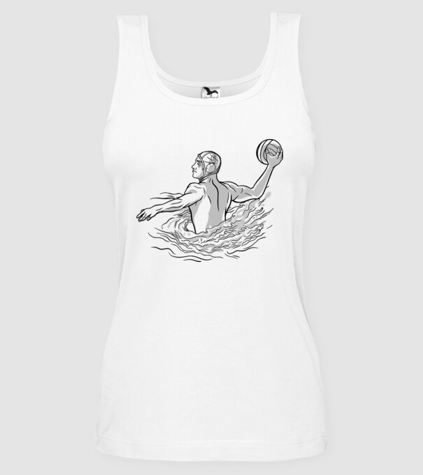 Jucător polo pe apă model alb pe tricou