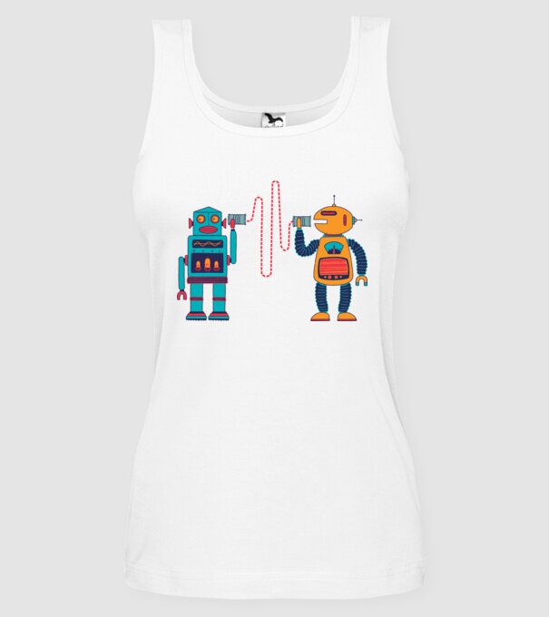 Walkie Talkie Robot model alb pe tricou