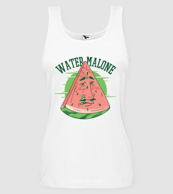 Water Malone model alb pe tricou