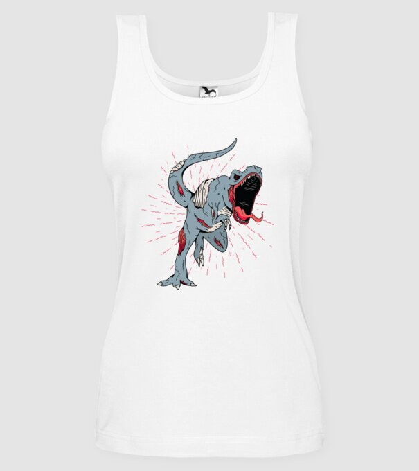 T-rex Zombie model alb pe tricou