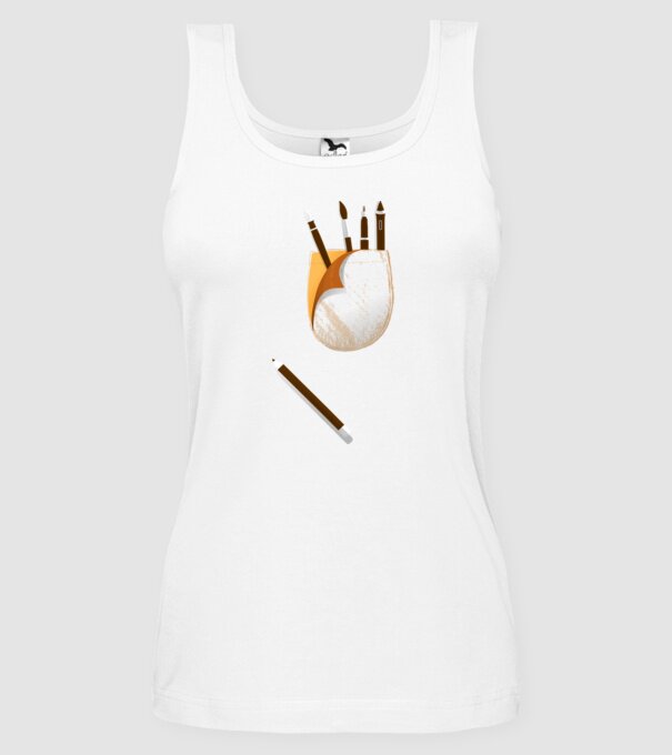 Designer buzunar model alb pe tricou