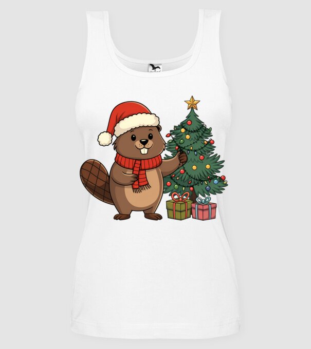 Bober Kurwa Christmas 2 model alb pe tricou