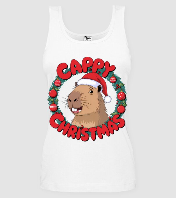 Cappy Christmas 1 model alb pe tricou