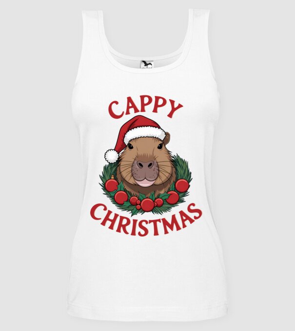 Cappy Christmas 2 model alb pe tricou