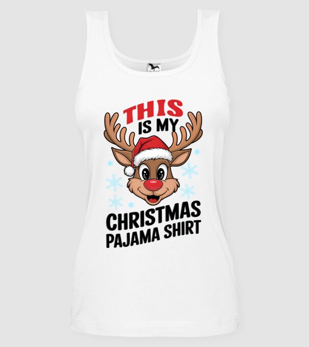 Christmas Pajama Reindeer Alb model alb pe tricou