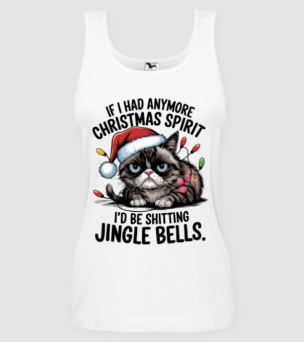Christmas Spirit Grumpy Cat Alb model alb pe tricou