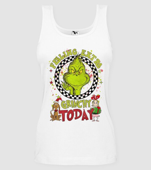 Feeling extra Grinchy today - Grinch model alb pe tricou