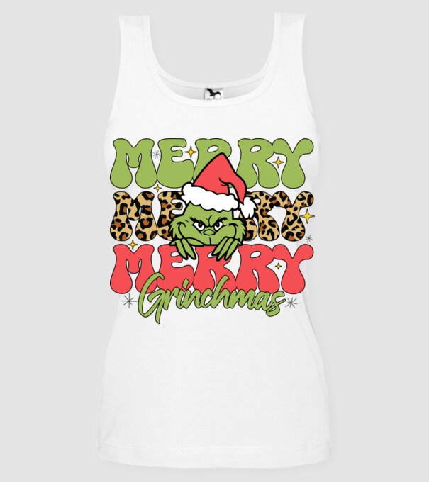 Merry Grinchmas model alb pe tricou