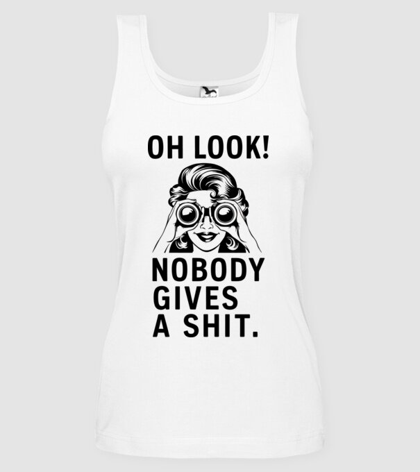 Nobody Gives a shit model alb pe tricou