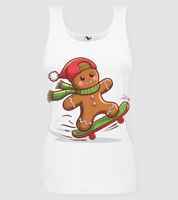 Patinator de turtă dulce model alb pe tricou