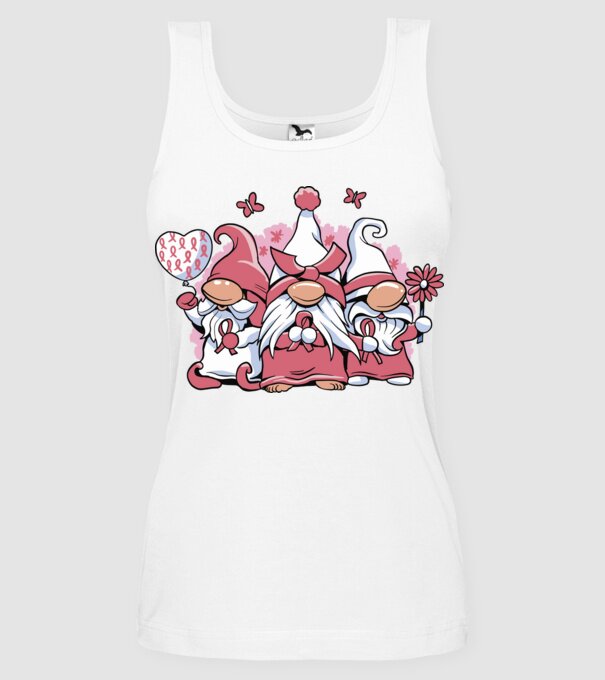 Pink christmas Gnomes model alb pe tricou