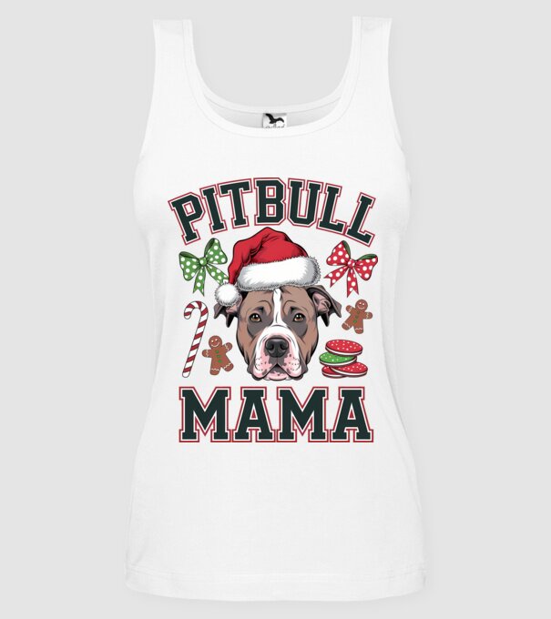 Pitbull Mama model alb pe tricou