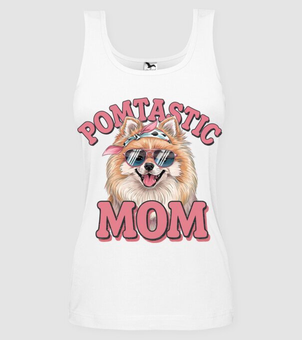 Pomtastic Mom model alb pe tricou