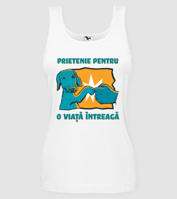 Prietenie pentru o viață întreagă model alb pe tricou