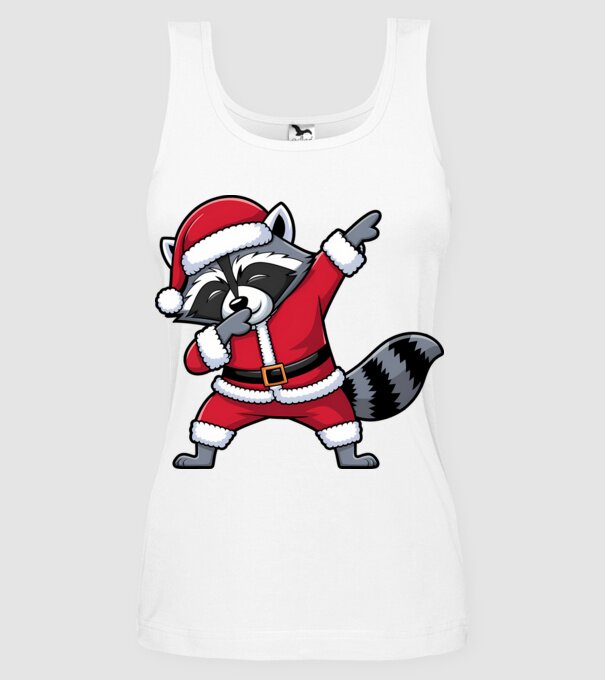 Raton Dab Xmas model alb pe tricou