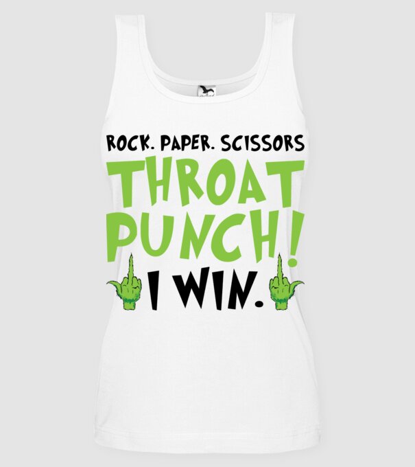 Rock paper scissors - Grinch model alb pe tricou