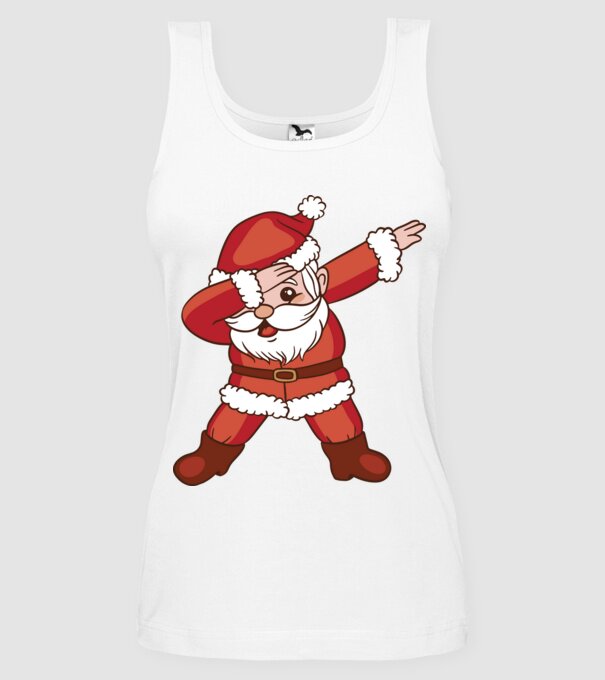 Santa Dab model alb pe tricou