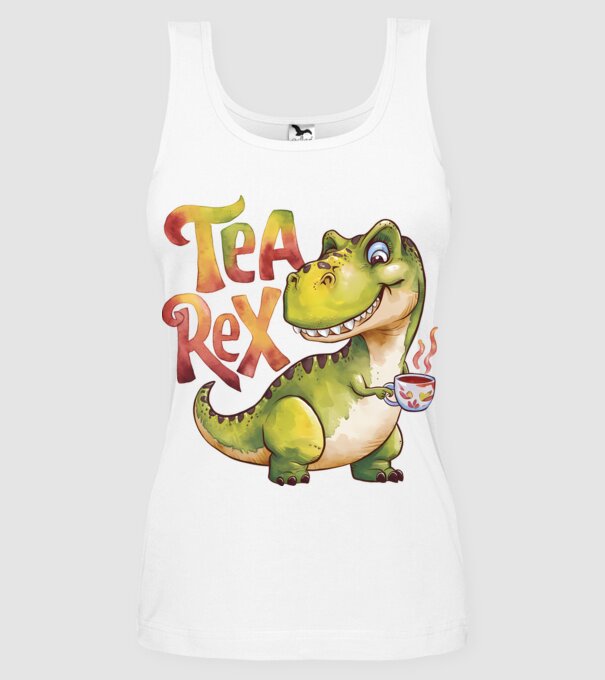 Tea Rex model alb pe tricou
