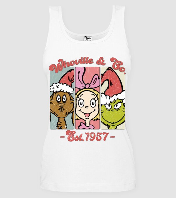 Whoville & Co. - Grinch model alb pe tricou