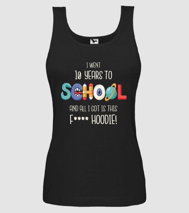 Am mers la școală timp de 10 ani și tot ce am primit a fost acest pulovăr jalnic model negru pe tricou