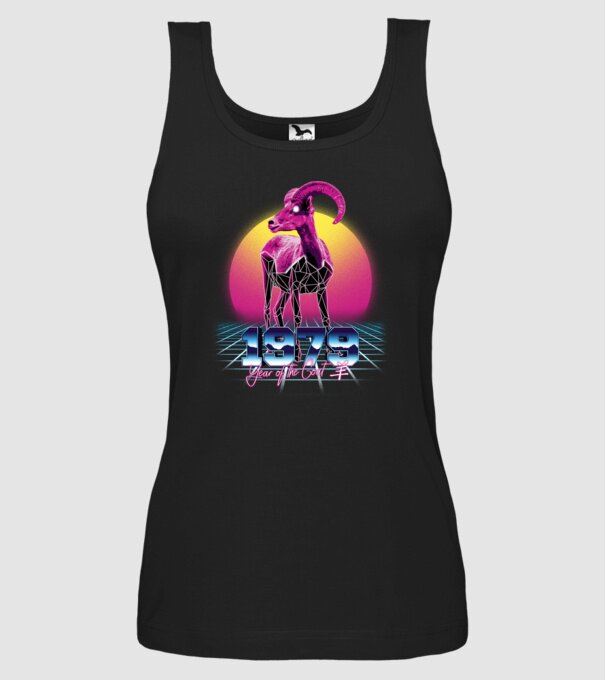 1979 Year of the Goat model negru pe tricou