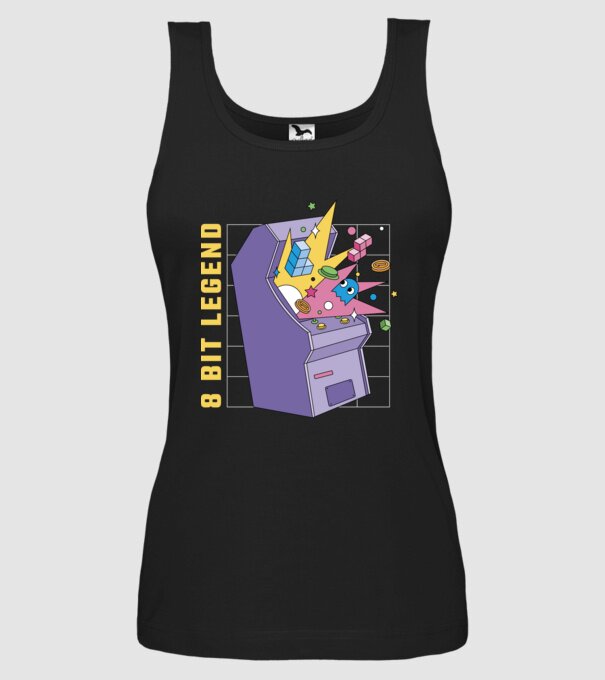 8 Bit Legendă Arcade Slot Machine model negru pe tricou