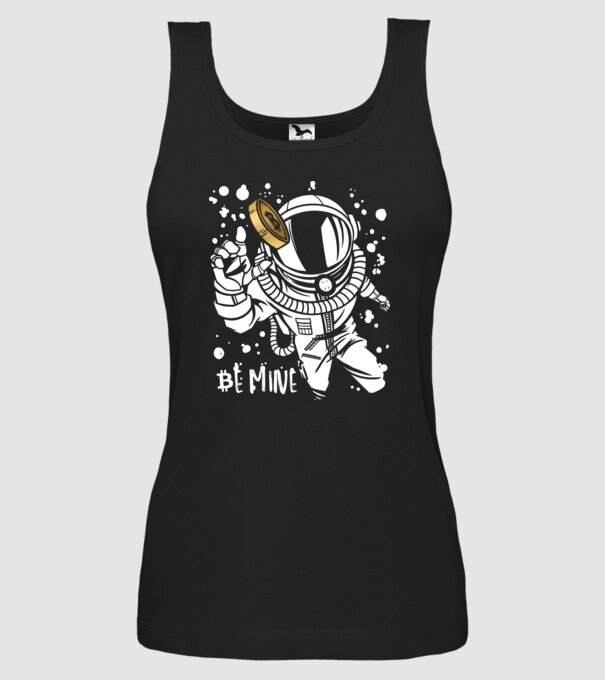Bitcoin Astrounaut model negru pe tricou