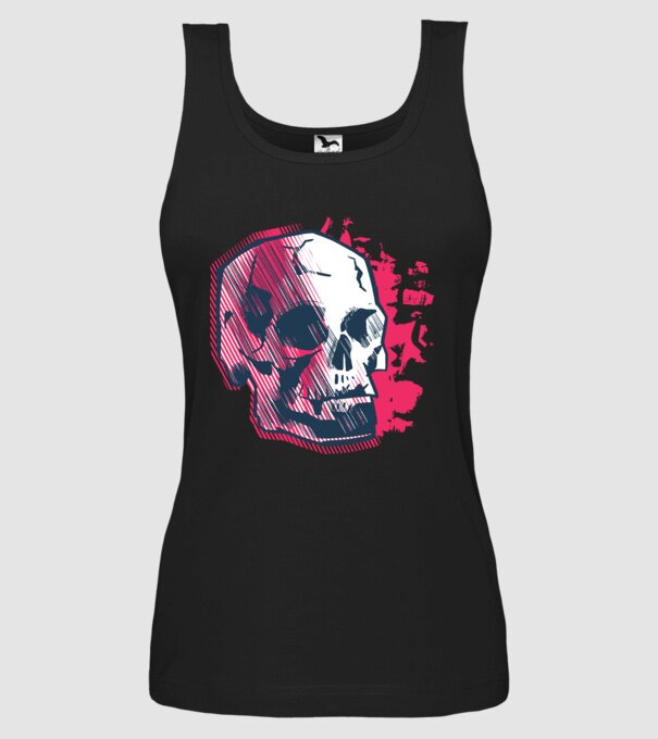 Craniu abstract model negru pe tricou