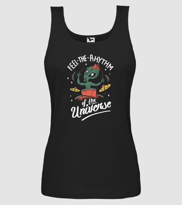 Alien baterist model negru pe tricou